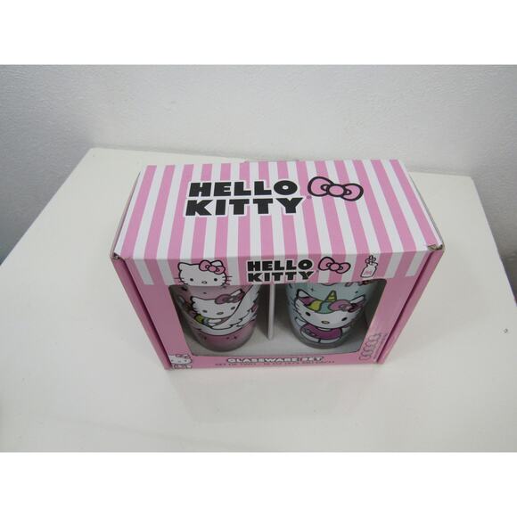 NIB NWT Silver Buffalo Sanrio Hello Kitty Unicorn 16-Ounce Pint Glasses Set of 2 - Picture 4 of 4